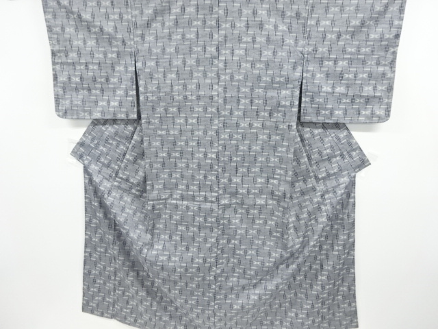 アンティーク　絣柄織り出し手織り紬着物